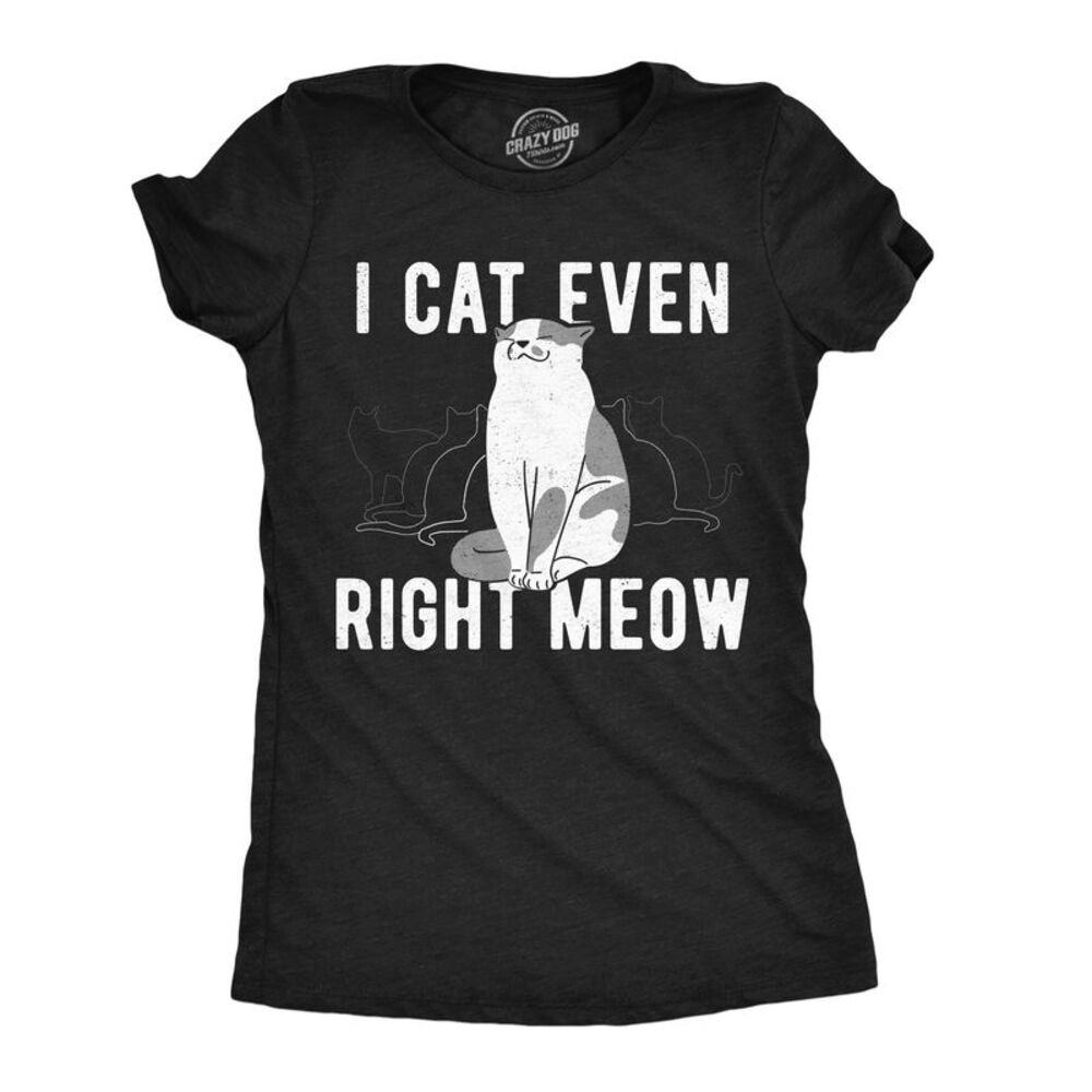 Womens Funny T Shirts I Cant Even Right Meow Sarcastic Cat Joke Tee For Ladies